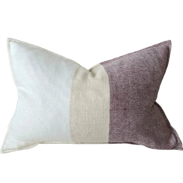 PREORDER END OF JANUARY DROP | LUMERE Yarn-Dyed Linen Cushion 40x60cm Lumbar - Dusty Mauve | Natural | Off White
