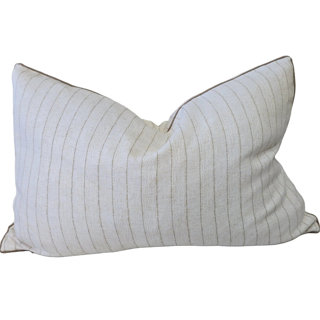 Callie Linen Blend Cushion 40x60cm Lumbar - Sand Stripe