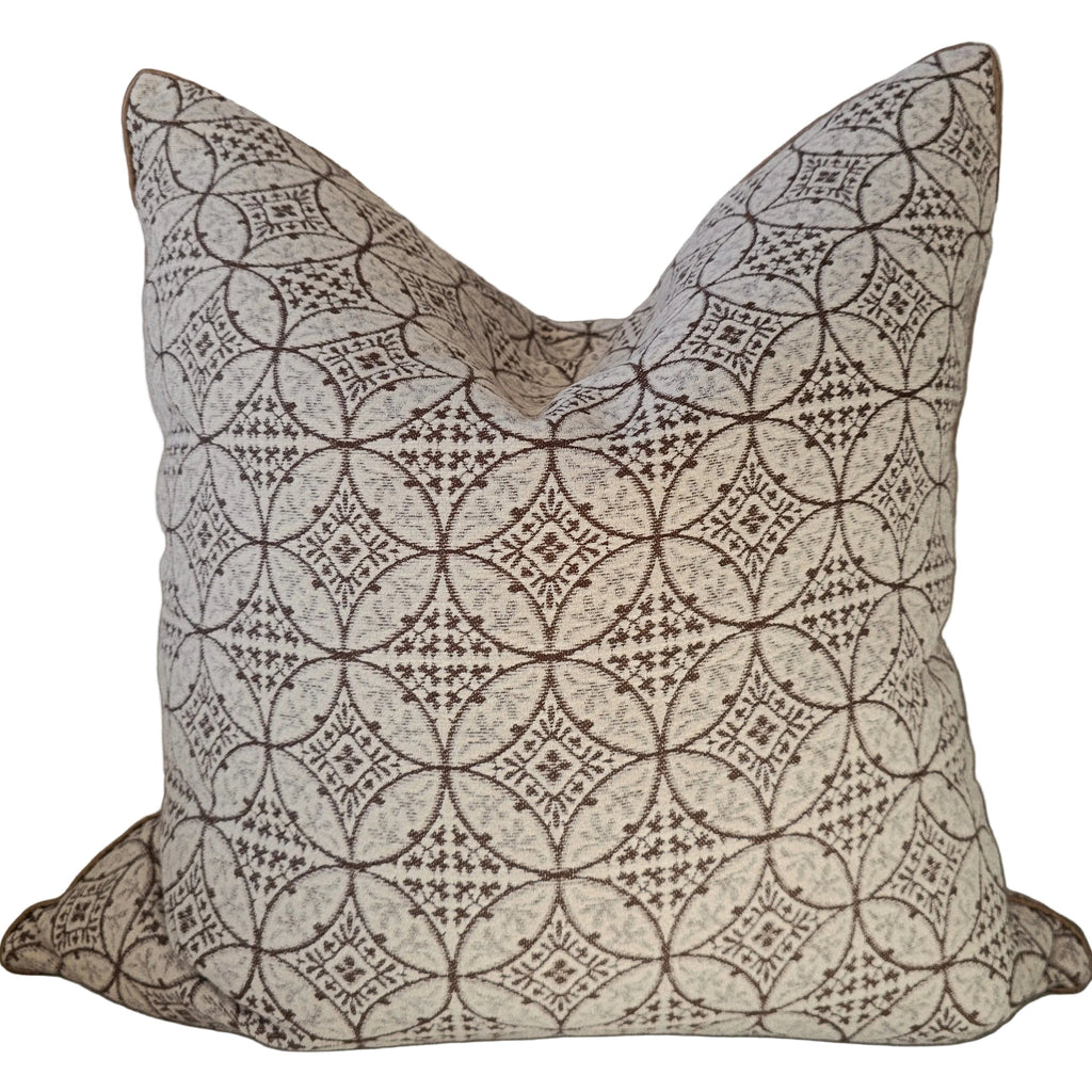 The Artisanal Luxe Velvet Cushion 55cm Square - Espresso Brown | Soft Cream