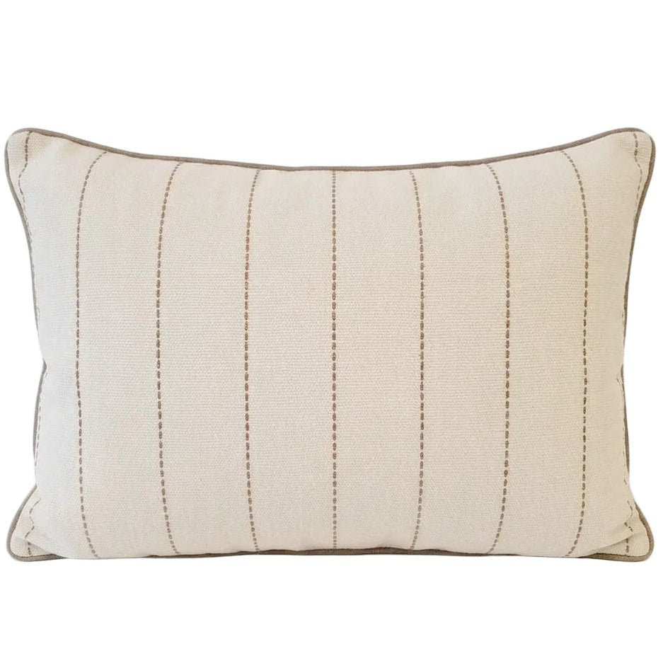 Ayla Cushion 40x60cm Lumbar - Deep Cocoa Stripe | Cream White