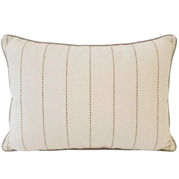 Ayla Cushion 40x60cm Lumbar - Deep Cocoa Stripe | Cream White