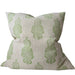Candi Dasa Artisan Block Printed Heavy Weight Pure French Linen Cushion 55cm Square - Sage Green