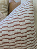 Mosaic Jacquard Linen Cotton Cushion 55cm Square - Reddish Brown | Off White