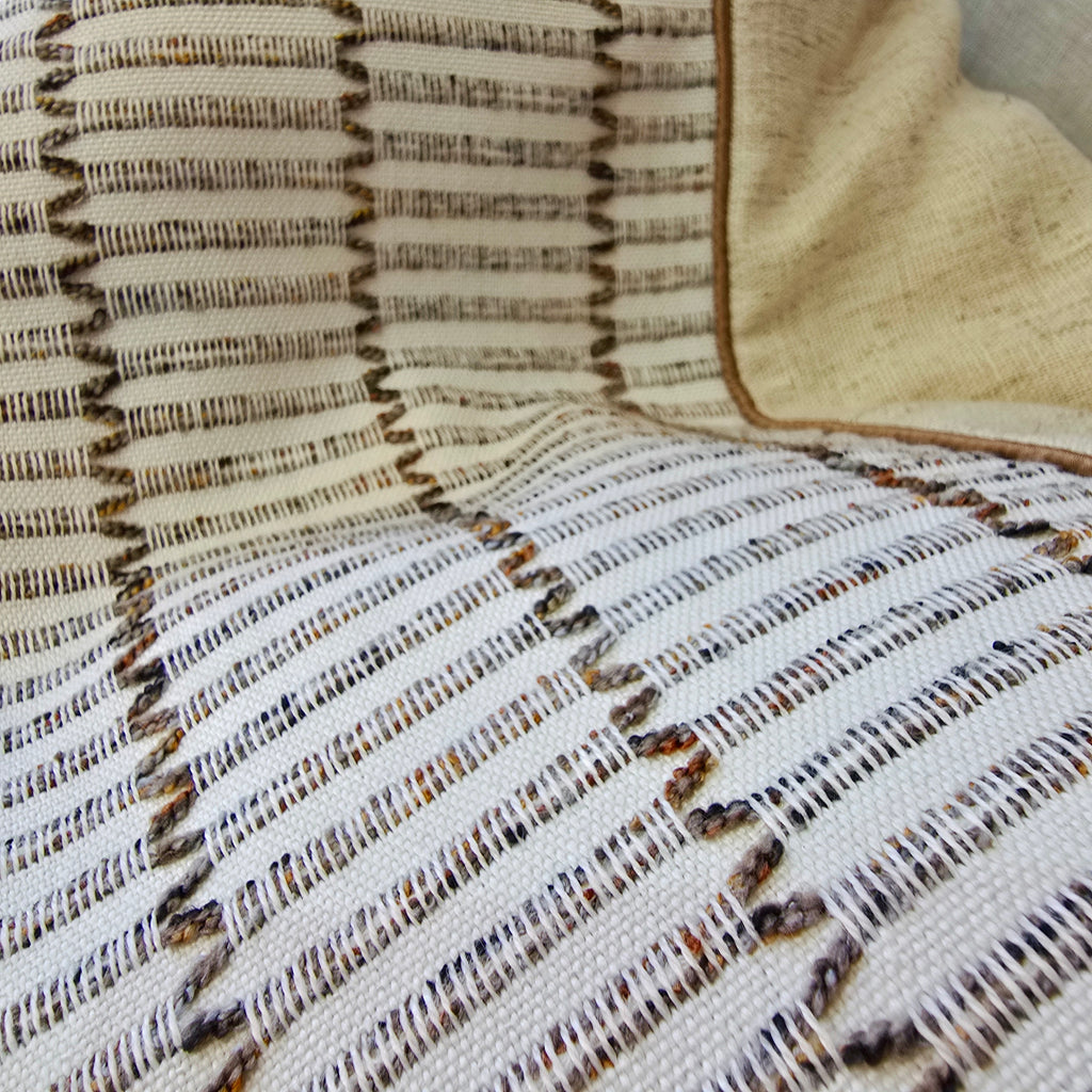 Brandi Cushion 40x60cm Lumbar - Ivory | Brown