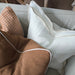 Layla Linen Cotton Cushion 55cm Square - White | Natural Piping