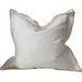 Layla Linen Cotton Cushion 55cm Square - White | Natural Piping