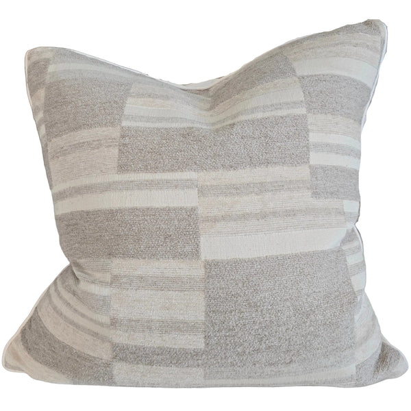 The Geo-Weave Colorblock Cushion 55cm Square - Oatmeal | Beige | Taupe