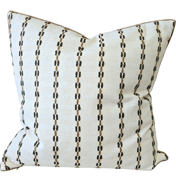 Dashing Lines Cushion 55cm Square - Brown
