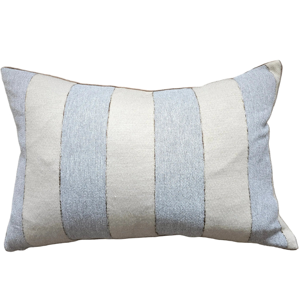 Estella Linen Blend Cushion 40x60cm Lumbar - Natural Beige | Pastel Blue