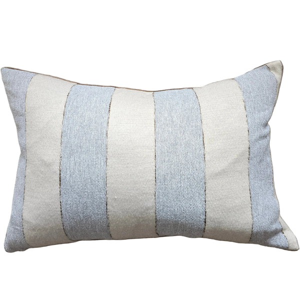 Estella Linen Blend Cushion 40x60cm Lumbar - Natural Beige | Pastel Blue