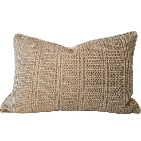 Summer Solace Cushion 40x60cm Lumbar - Ochre Stripe | Natural