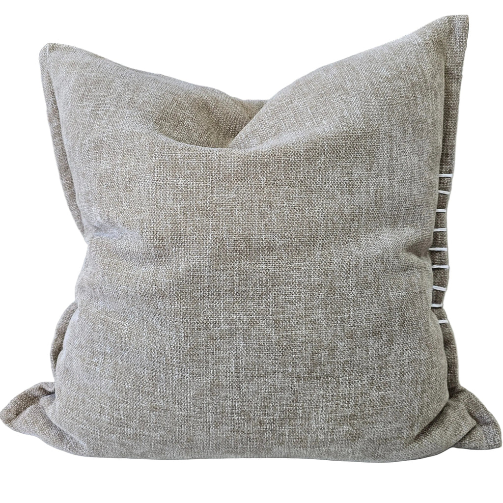 Calmey Hand-Stitched Artisan Cushion 55cm Square - Oatmeal Beige