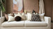 Reine Heavyweight Linen Cushion 55cm Square - White | Chocolate Brown Border