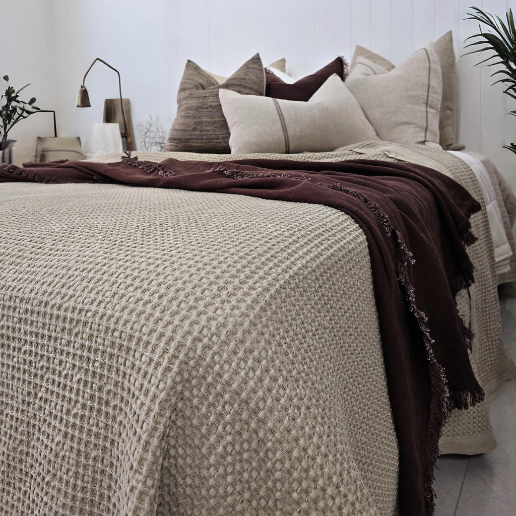 Brielle Waffle Cotton Bedcover 200cm x 230cm | Natural