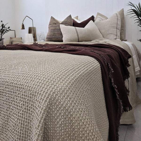 Brielle Waffle Cotton Bedcover 200cm x 230cm | Natural