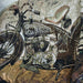 Woven Tapestry Picnic Rug Beach Blanket- Bike on Country Road