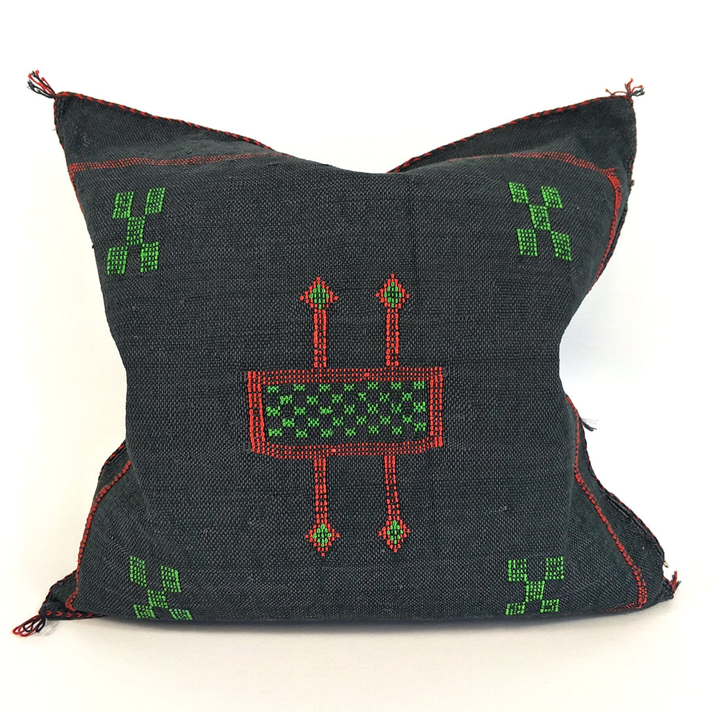 Casablanca Artisan Moroccan Cactus Silk Home Hand-Loomed Vegan Cushion -W