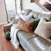 Provence Heavy Weight Pure French Linen Cushion in Two Sizes - Plush Feather Filled - Yellow Ochre
