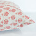 Olso Pink Artisan Block Printed Heavy Weight Pure French Linen Cushion 55cm Square - Feather Filled