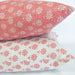 Olso Pink Artisan Block Printed Heavy Weight Pure French Linen Cushion 55cm Square - Feather Filled