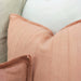 Glace Jacquard Heavy Weight Pure French Linen Cushion 50cmx50cm - Feather Filled -  Dolly Pink