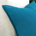 Glace Jacquard Heavy Weight Pure French Linen Cushion 50cmx50cm - Feather Filled - Teal