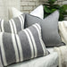 Chambry Yarn Dyed Pure French Linen Cushion 3 sizes - Feather Filled - White Grey Striped