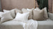 Riviera Heavy Weight Texture French Linen Fringed Edge Cushion 60cm Square- Oatmeal
