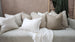 Riviera Heavy Weight Texture French Linen Fringed Edge Cushion 55cm Square - Oatmeal