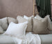 Riviera Heavy Weight Texture French Linen Fringed Edge Cushion Feather Filled 60cm Square - Mocha