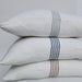 Casa Texture Pure French Linen Cushion Feather Filled 55cm Square - Serape Striped Clay