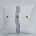 Casa Texture Pure French Linen Cushion Feather Filled 55cm Square - Serape Striped Indigo Blue