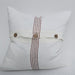 Casa Texture Pure French Linen Cushion Feather Filled 55cm Square - Serape Striped Clay