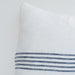 Casa Texture Pure French Linen Cushion Feather Filled 55cm Square - Serape Striped Indigo Blue