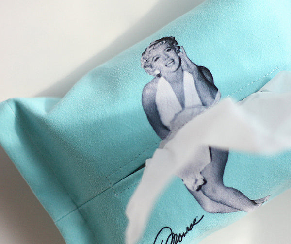 Marilyn Monroe Flying Skirt Tissue Box Cover- Blue