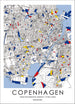 Progressive Nordic Living Map inspired by Art of Piet Mondrian Fine Print - Copenhagen