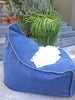Nordic Canvas Bean Bag Beanbag & Ottoman Set - Drill Blue