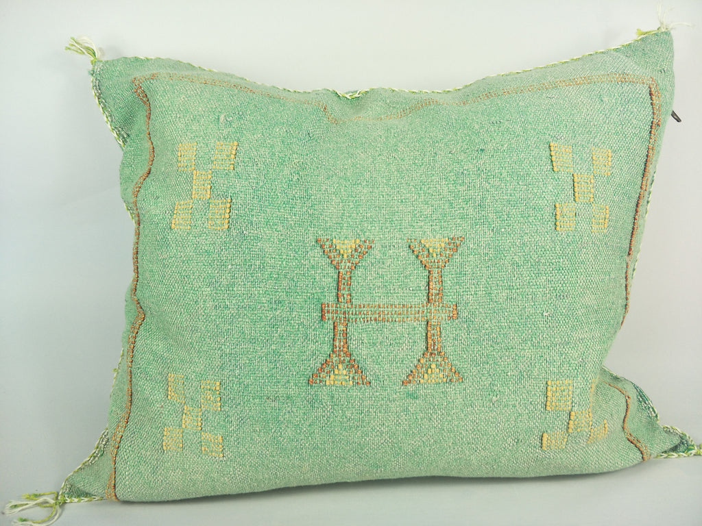 Casablanca Artisan Moroccan Cactus Silk Home Hand-Loomed Vegan Cushion