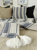 Mediterrean Cotton Linen Yarn Dyed Feather Filled Cushion and Throw