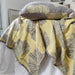 Shell Cotton Linen Yarn Dyed Feather Filled Cushion and Throw - Mustard -LAST SET