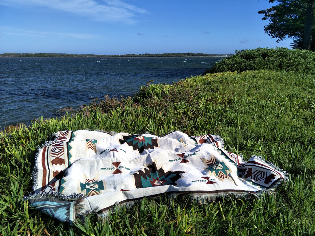 Woven Tapestry Picnic Rug Beach Blanket-  Apache