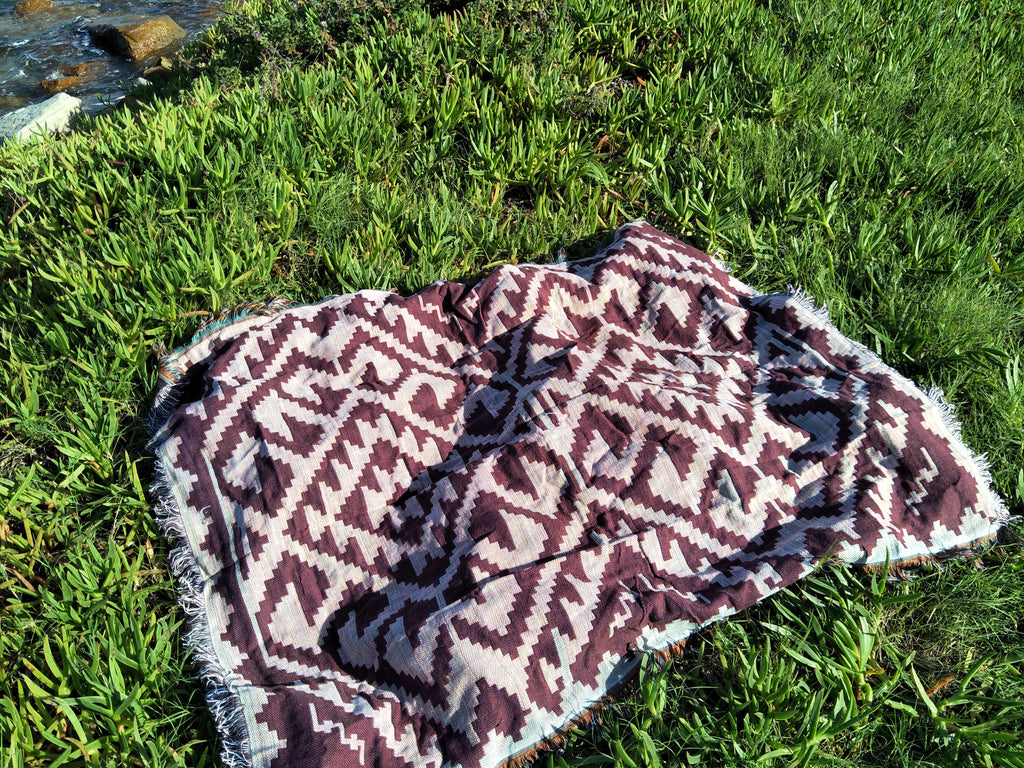Woven Tapestry Picnic Rug Beach Blanket-  Yakama