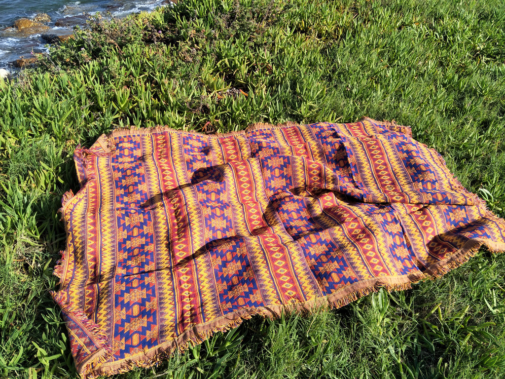 Woven Tapestry Picnic Rug Beach Blanket-  Mexico