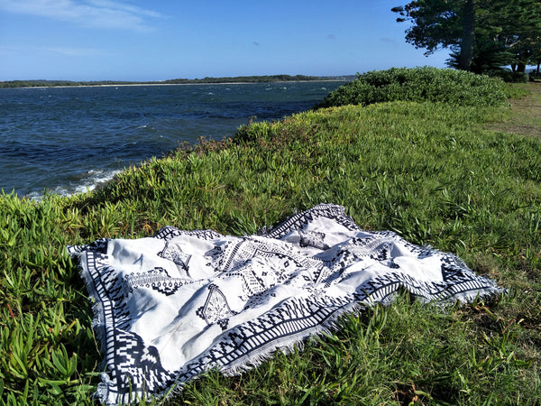 Woven Tapestry Picnic Rug Beach Blanket-  Bolivia