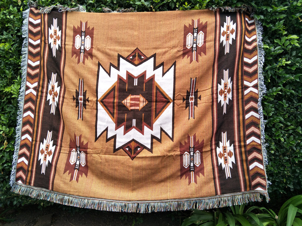 Woven Tapestry Picnic Rug Beach Blanket-  Iroquois