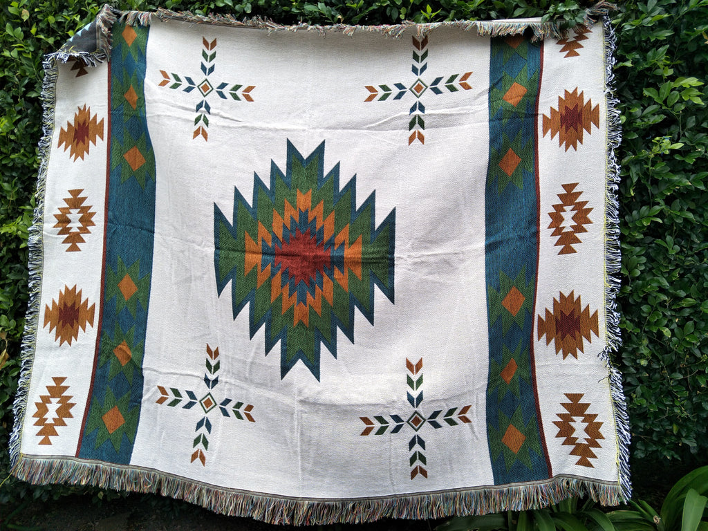 Woven Tapestry Picnic Rug Beach Blanket-  Ute people