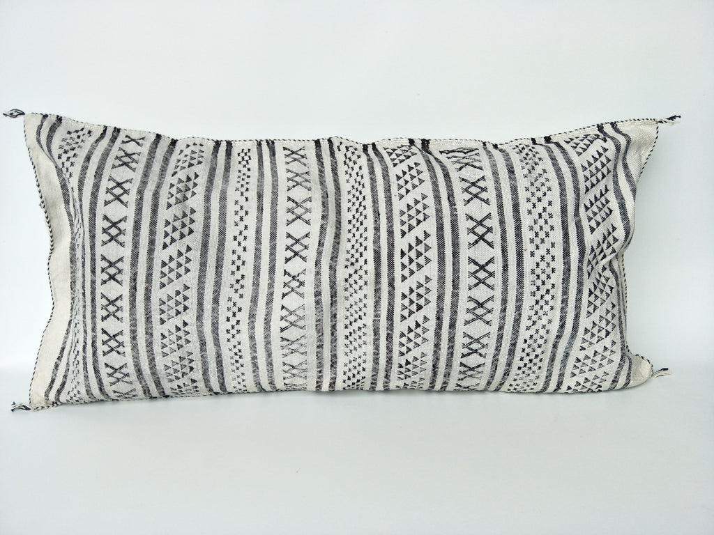 Casablanca Artisan Moroccan Cactus Silk Home Hand-Loomed Vegan Cushion Lumbar - N