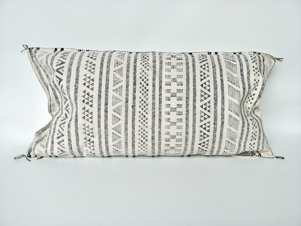 Casablanca Artisan Moroccan Cactus Silk Home Hand-Loomed Vegan Cushion Lumbar - N