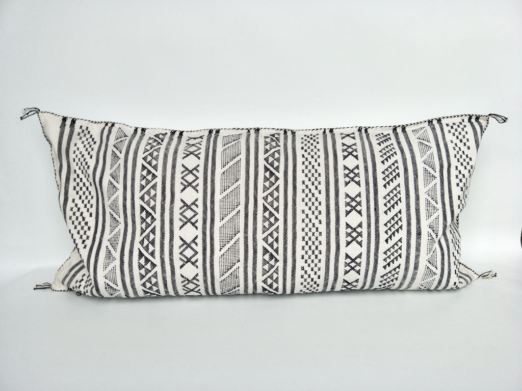 Casablanca Artisan Moroccan Cactus Silk Home Hand-Loomed Vegan Cushion Lumbar - N