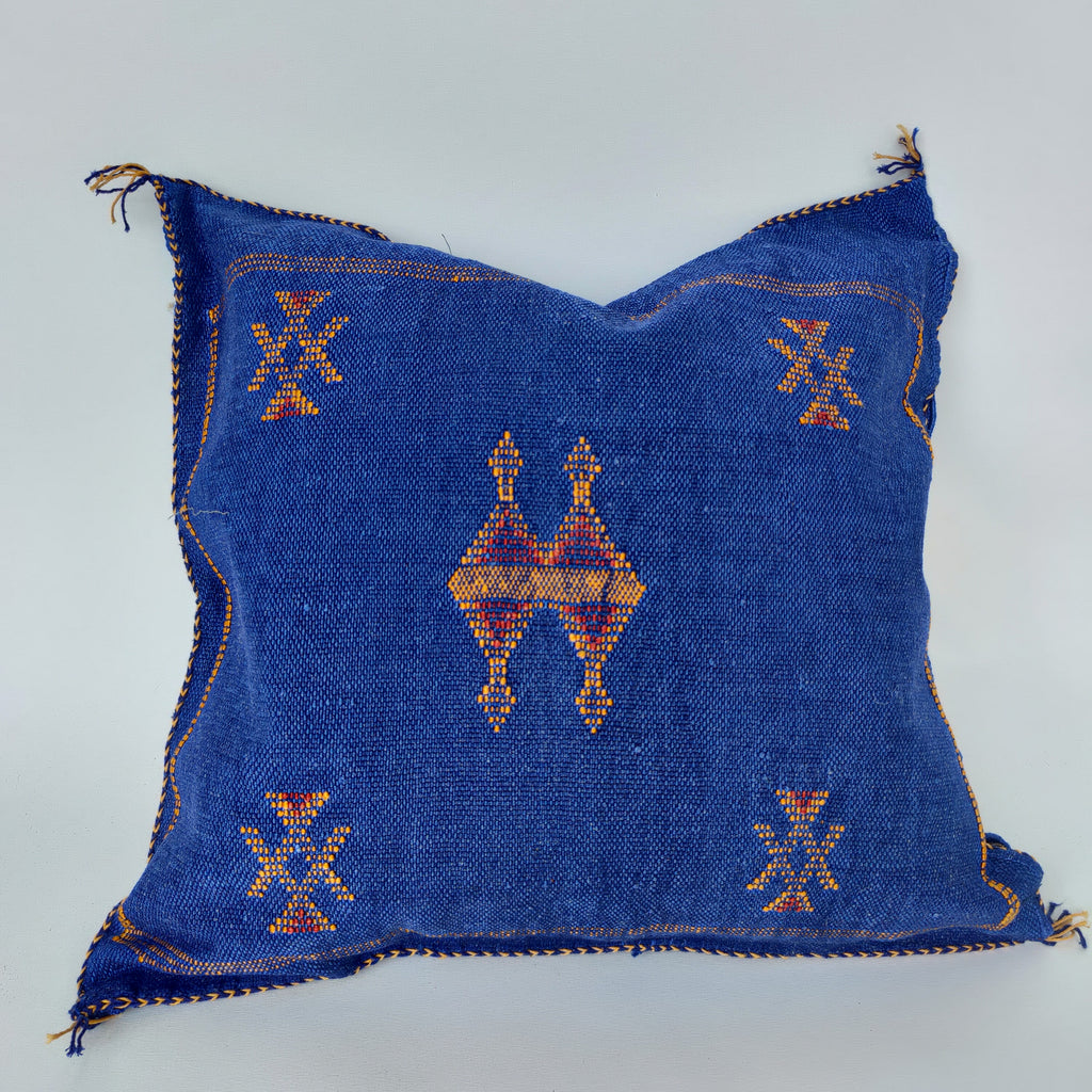 Casablanca Artisan Moroccan Cactus Silk Home Hand-Loomed Vegan Cushion Cover - N